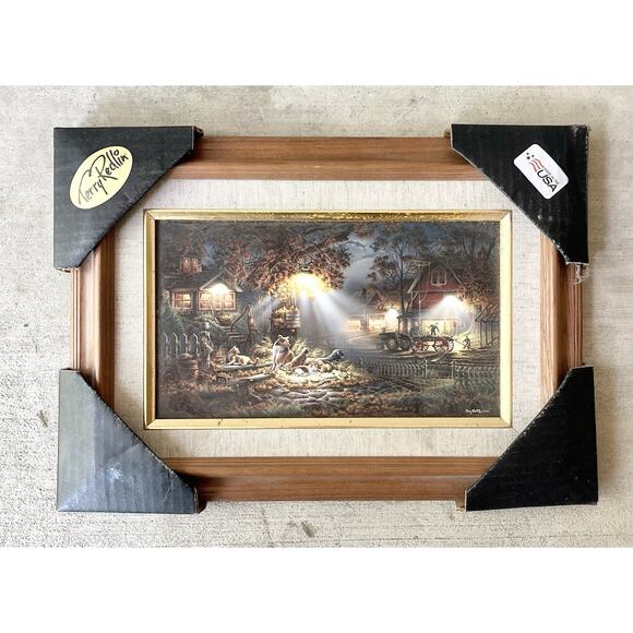 2001 Terry Redlins “Our Friends” Wooden Framed Giclée Print 14”X10” - Picture 2 of 8